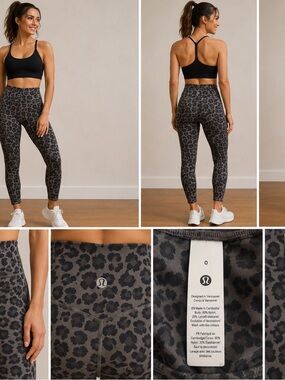 lululemon Lululemon Align High-Rise Crop 23” Leopard Print Leggings Size 0 NWT